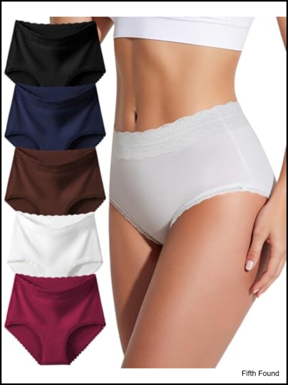 Cotton Underwear High Waisted Ladies Panties Brief 5 Pack